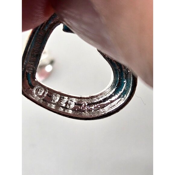 Sterling Heart Dangle Stud Earrings NIB comes with Grey Velvet box .75" - Picture 5 of 10